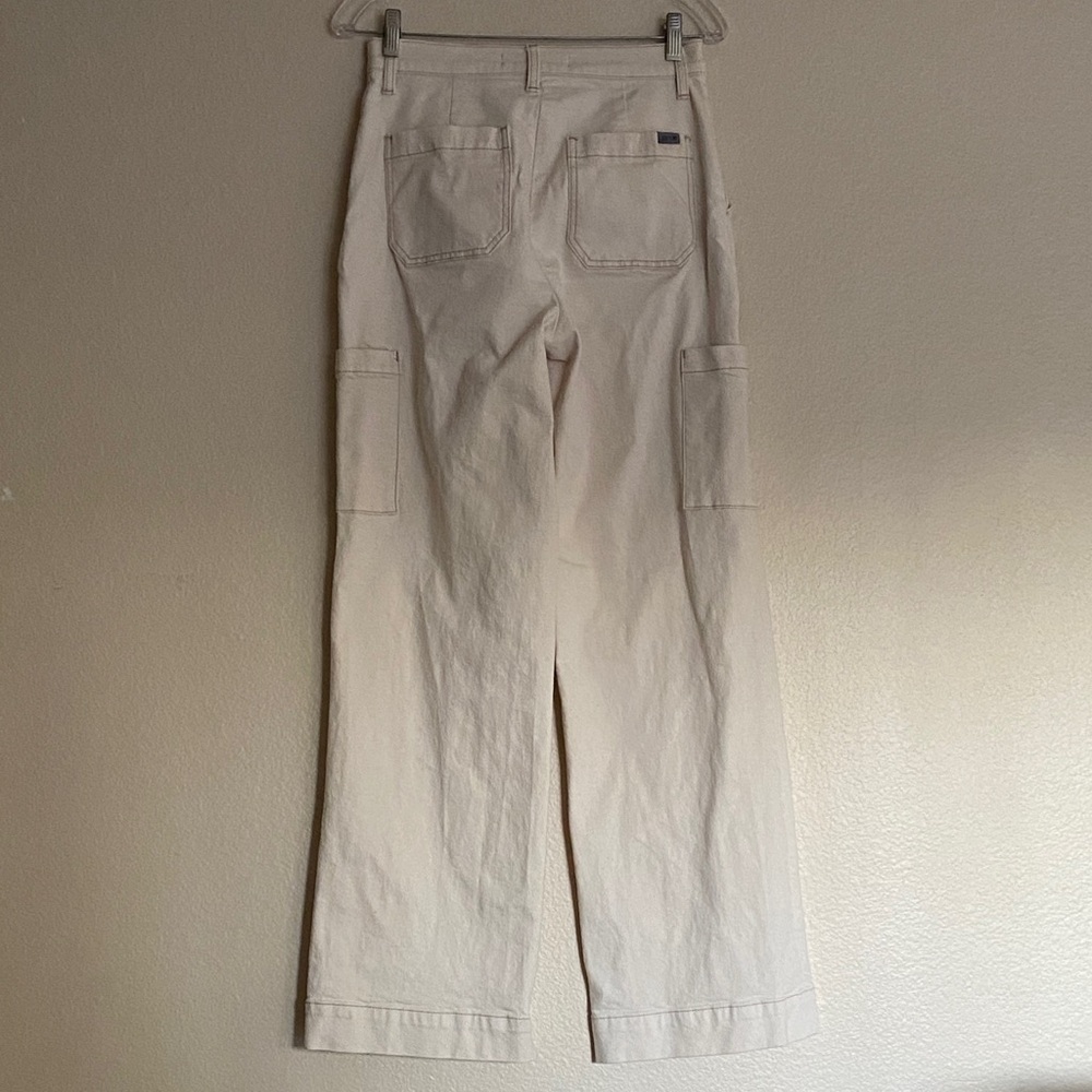 Joe’s Jeans Wide Leg Cargo Pants, in Ecru Size 27 - Picture 4 of 12
